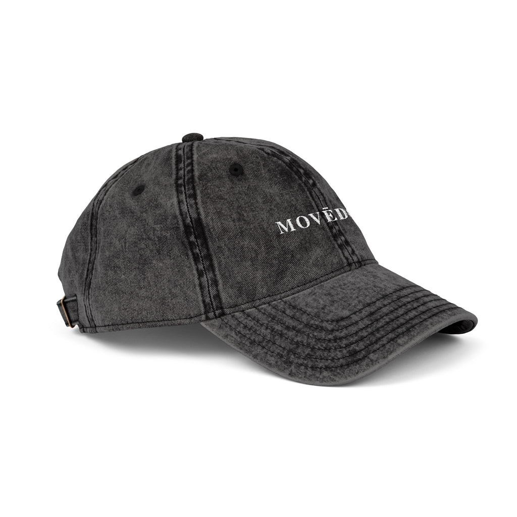 MOVĒDON™ Vintage Embroidered Cap — Black