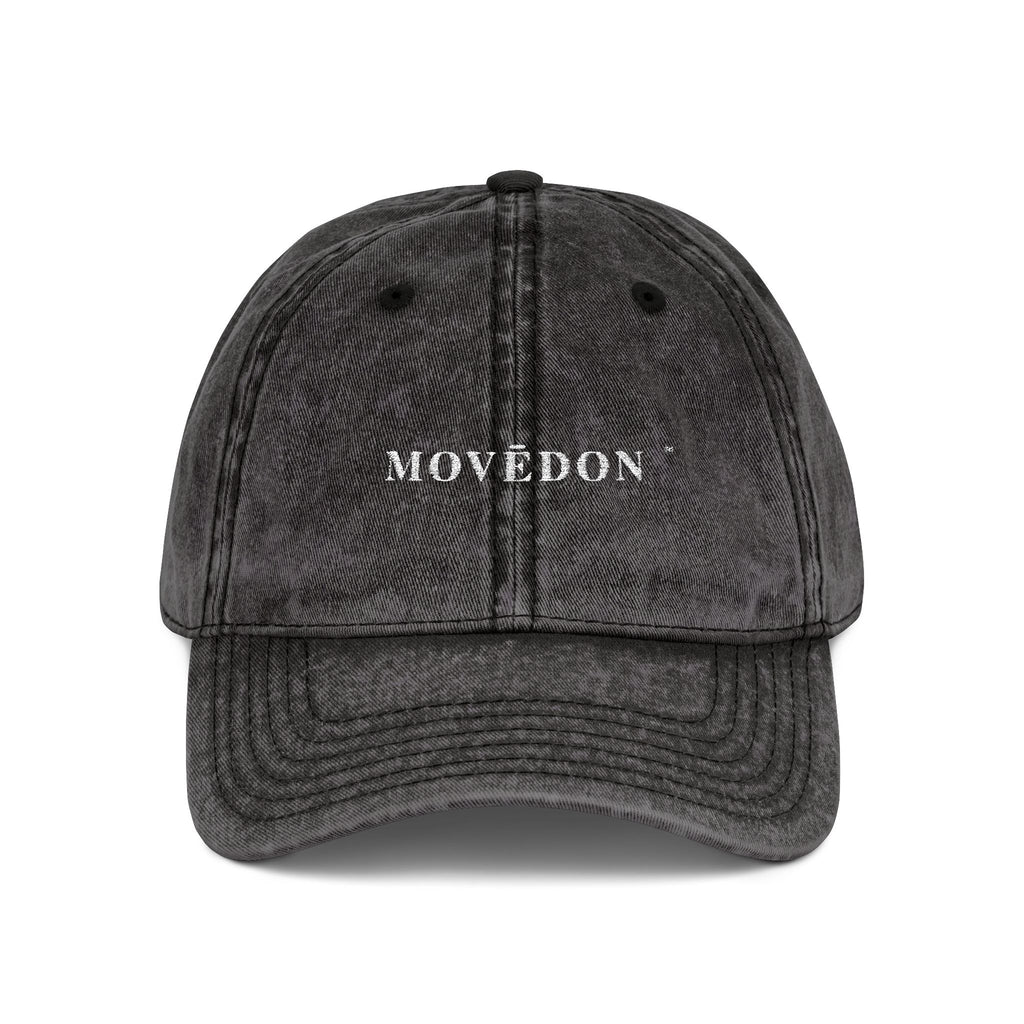 MOVĒDON™ Vintage Embroidered Cap — Black
