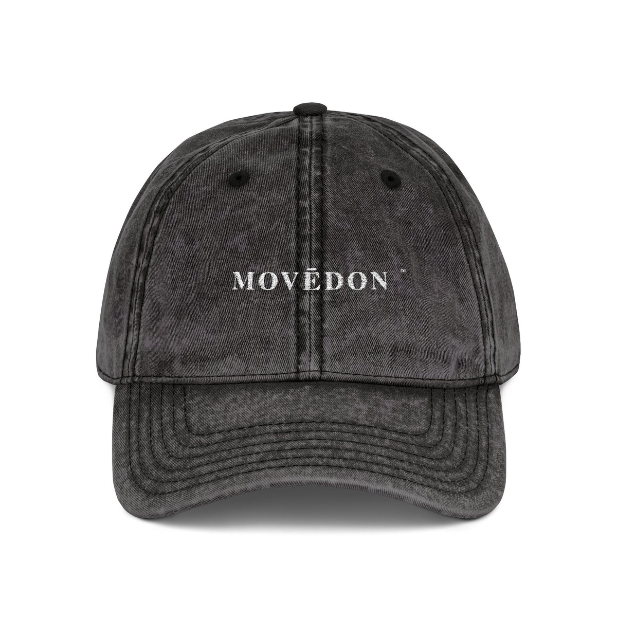 MOVĒDON™ Vintage Embroidered Cap — Black